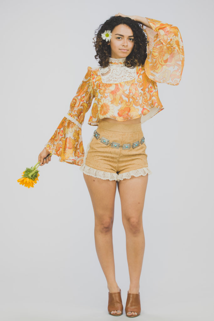 Fashion apparel designed by Rachel Douglas, student of Design and Merchandising in the College of Health and Human Sciences, November 27, 2017.